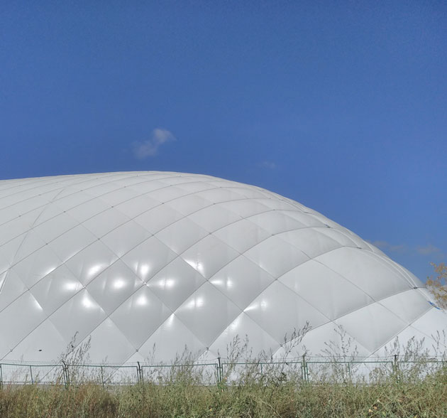 Industrial air dome environmental dust suppression